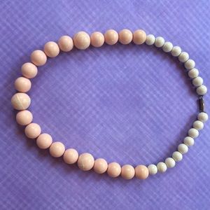 Vintage pale pink and ivory beaded necklace